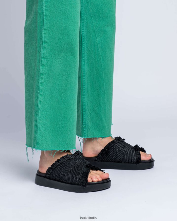 INUIKII donne luna di rafia calzature nero 6FFJHD83