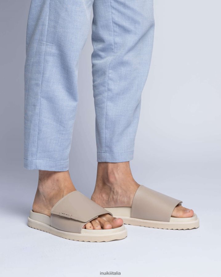 INUIKII uomini pelle con velcro calzature beige 6FFJHD360