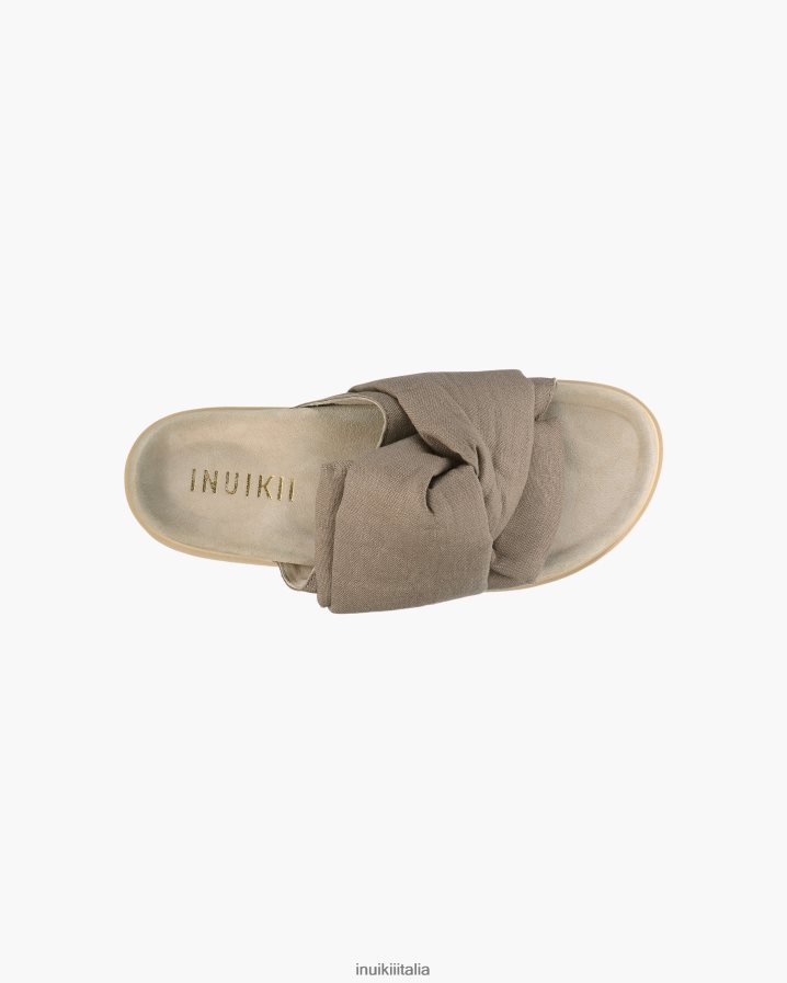 INUIKII donne nodo lino calzature tortora 6FFJHD78