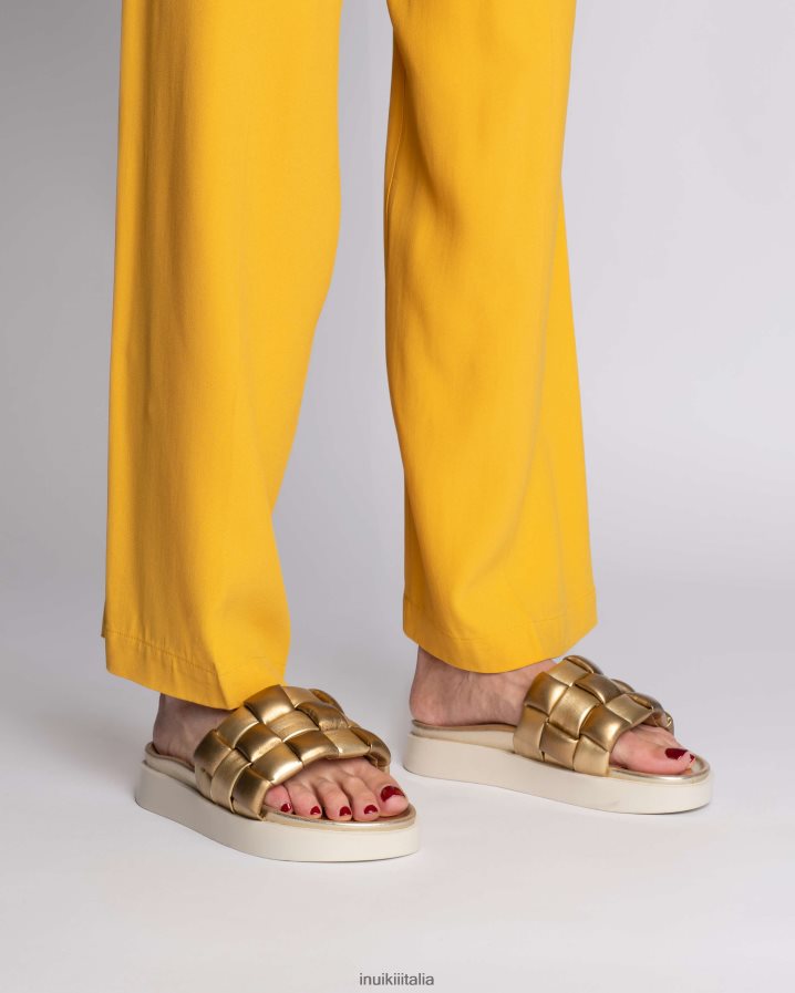 INUIKII donne intrecciato vegano calzature beige-oro 6FFJHD94