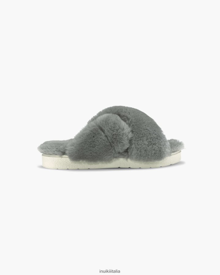 INUIKII donne pantofola classica in shearling calzature grigio chiaro 6FFJHD105