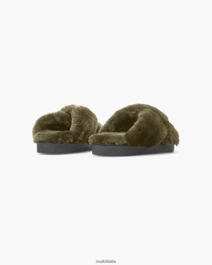 INUIKII donne pantofola classica in shearling calzature oliva 6FFJHD104