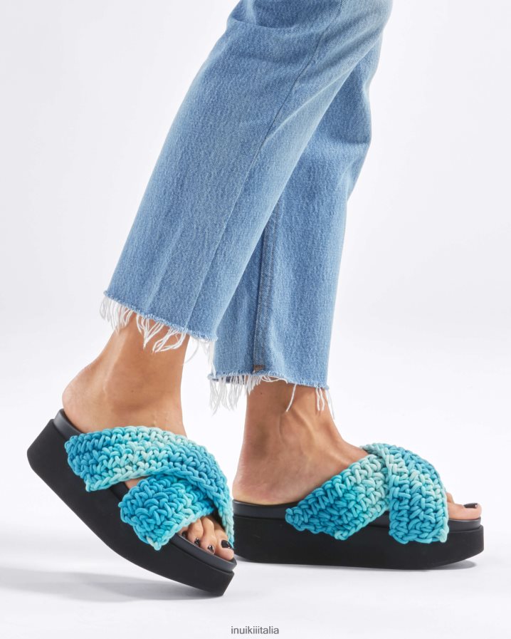 INUIKII donne Batic intrecciato con piattaforma calzature blu 6FFJHD19