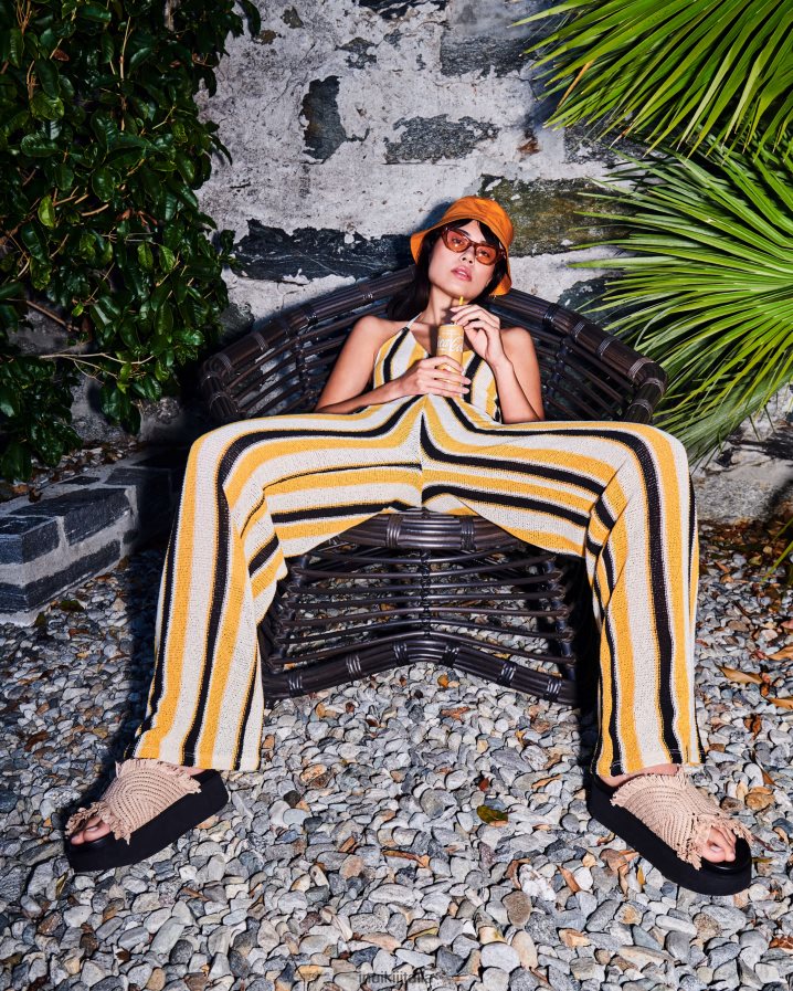 INUIKII donne piattaforma rafia luna calzature bianco 6FFJHD81