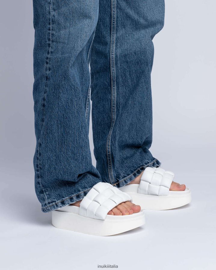 INUIKII donne piattaforma vegana intrecciata calzature bianco 6FFJHD85