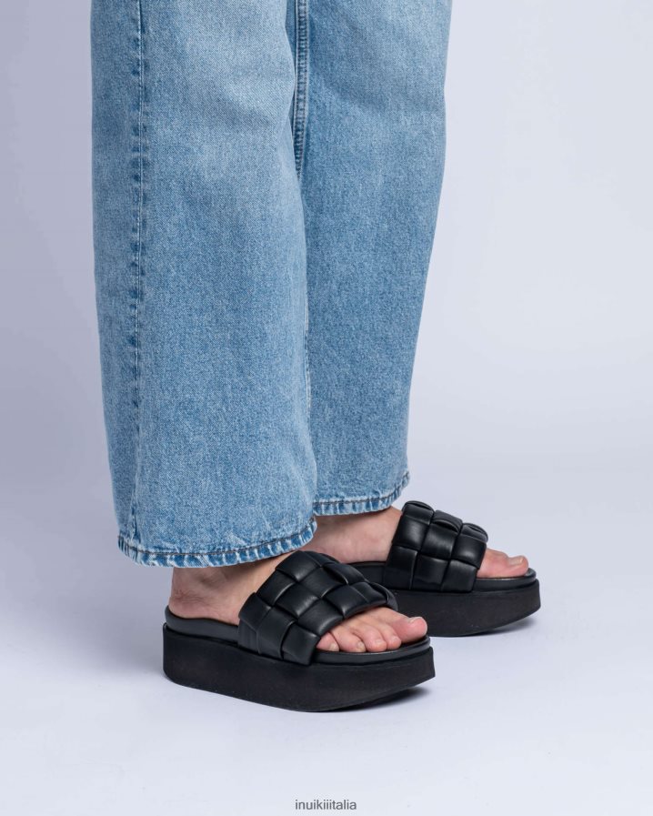 INUIKII donne piattaforma vegana intrecciata calzature nero 6FFJHD84