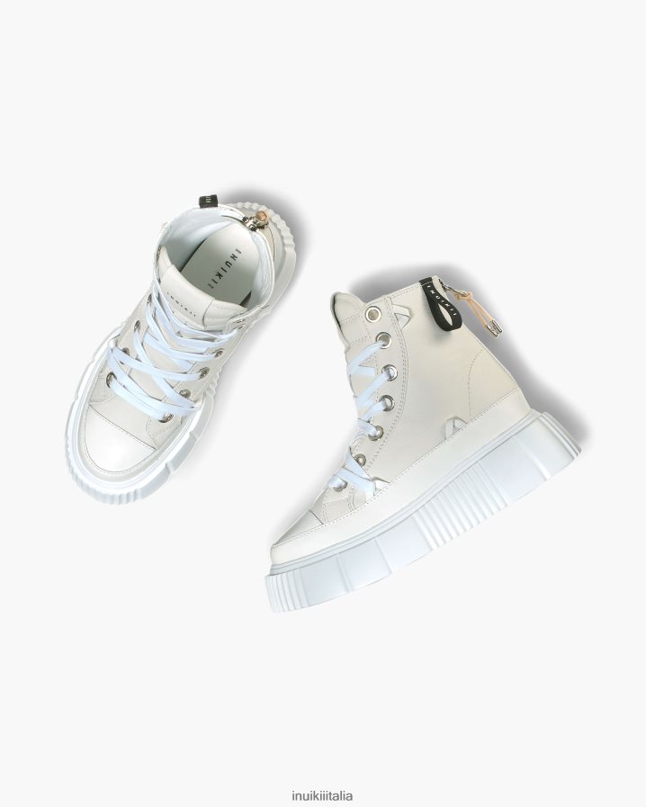 INUIKII donne matilda in pelle alta calzature bianco 6FFJHD50