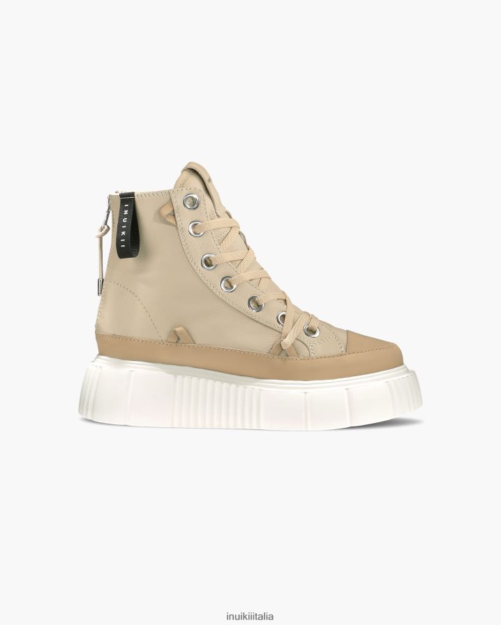 INUIKII donne matilda in pelle alta calzature crema 6FFJHD49