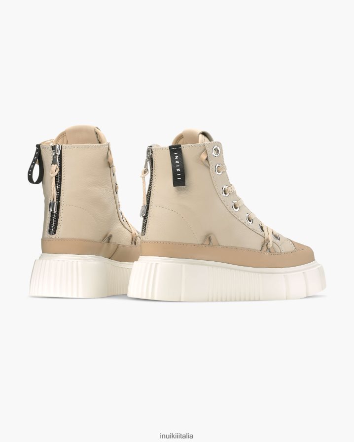 INUIKII donne matilda in pelle alta calzature crema 6FFJHD49