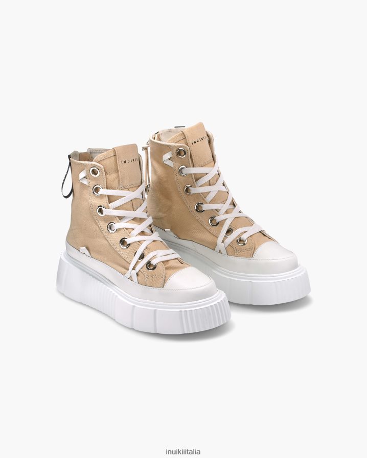 INUIKII donne tela matildica alta calzature beige antico 6FFJHD33