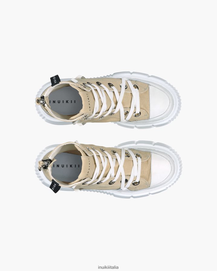 INUIKII donne tela matildica alta calzature beige antico 6FFJHD33