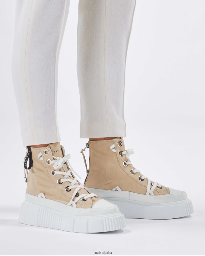 INUIKII donne tela matildica alta calzature beige antico 6FFJHD33