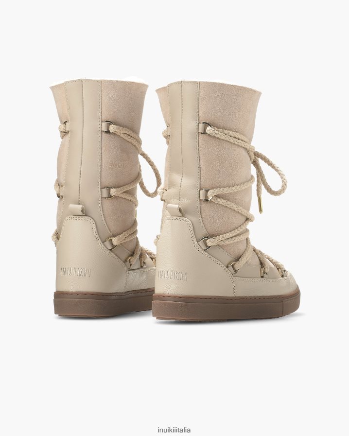 INUIKII donne classica allacciata alta calzature beige 6FFJHD129
