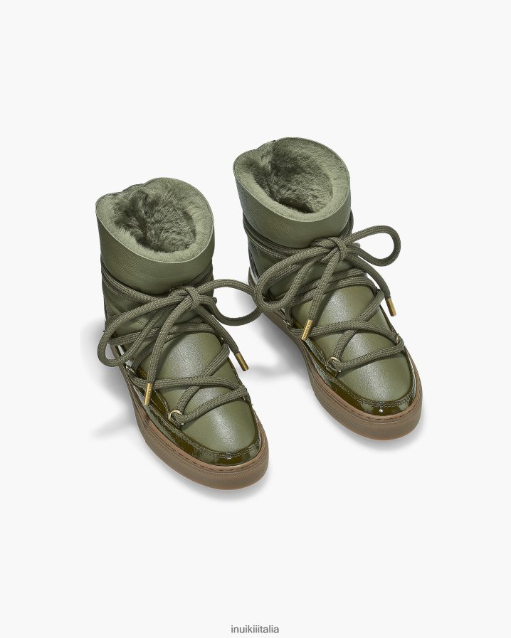 INUIKII donne lucentezza calzature verde oliva 6FFJHD203