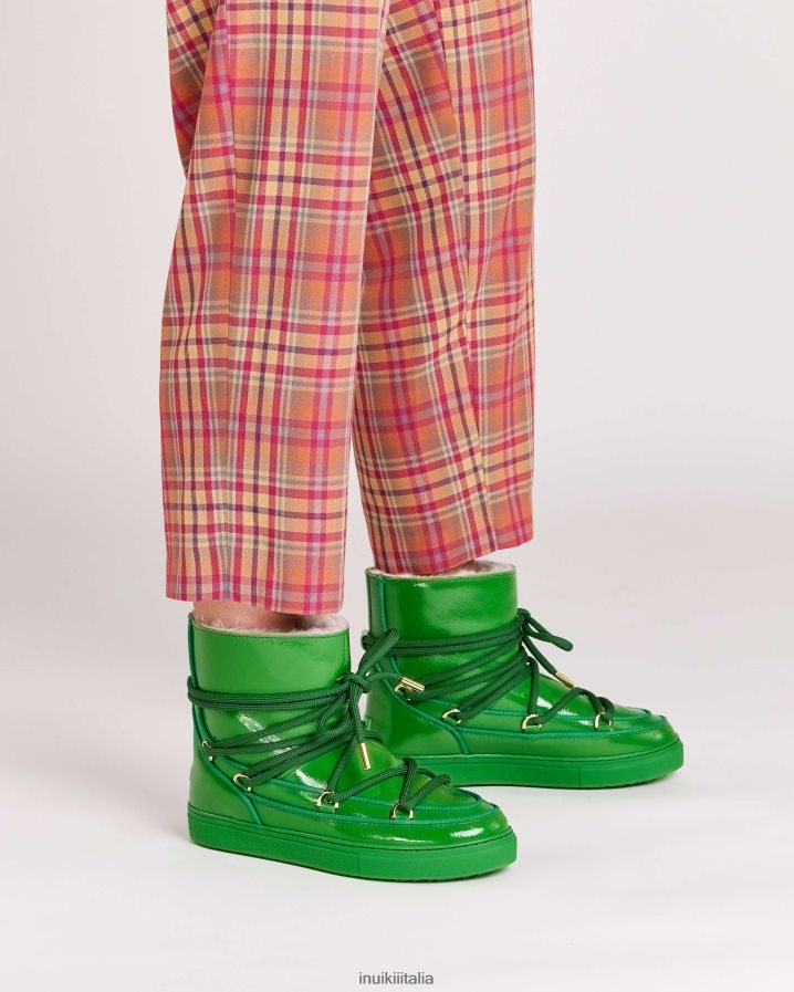 INUIKII donne naplack interamente in pelle calzature verde 6FFJHD191