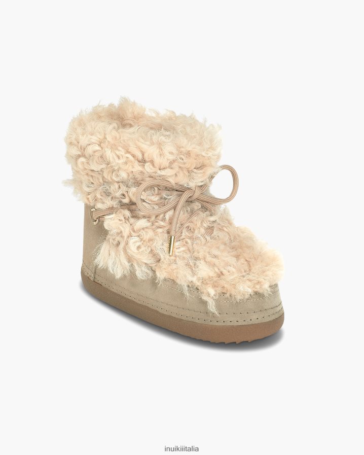 INUIKII donne lungo stivale riccio calzature beige 6FFJHD219