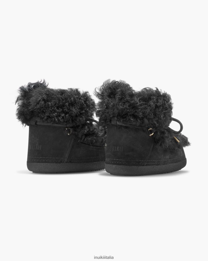 INUIKII donne lungo stivale riccio calzature nero 6FFJHD218