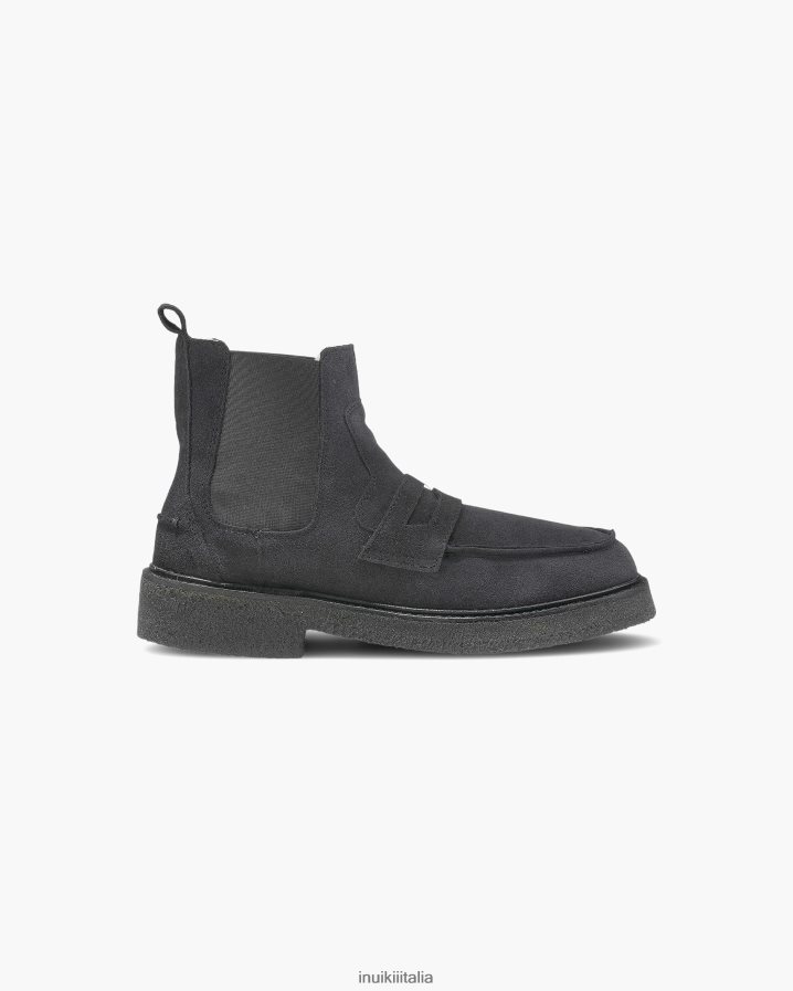 INUIKII uomini velluto chelsea calzature nero 6FFJHD362