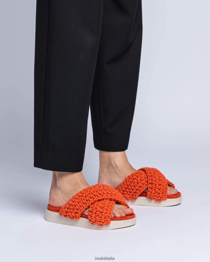 INUIKII donne intrecciata calzature arancia 6FFJHD23