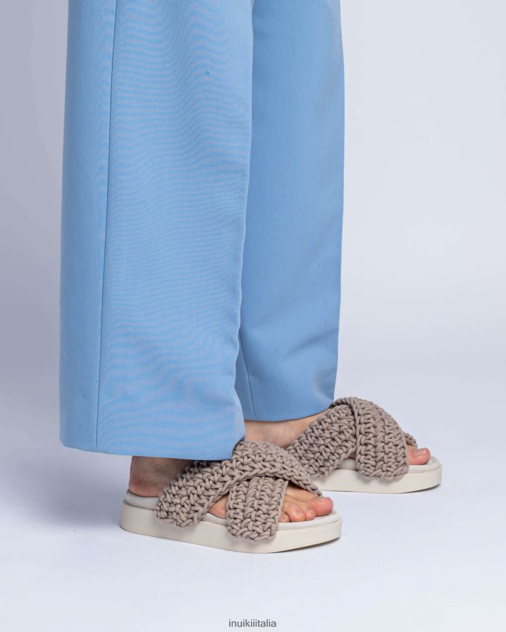 INUIKII donne intrecciata calzature tortora 6FFJHD8