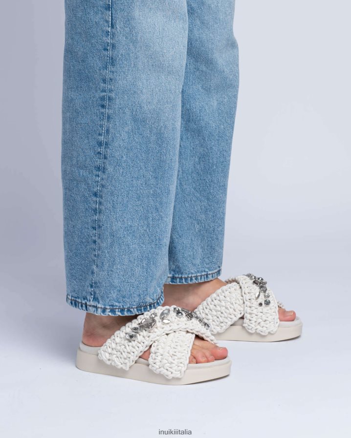 INUIKII donne pietre intrecciate calzature bianco vero 6FFJHD2