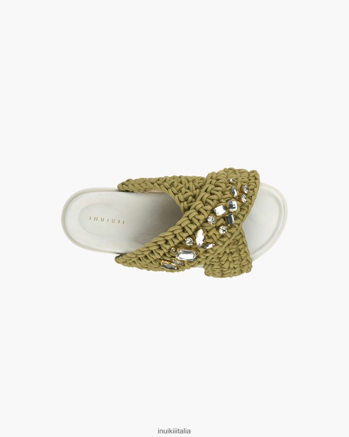 INUIKII donne pietre intrecciate calzature cachi 6FFJHD11